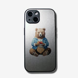 LIKE METAL Bear bite apple -camera full cover ver- glass type- (iPhone case)