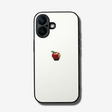 Matte White Apple one point -camera full cover ver- glass type- (iPhone case)