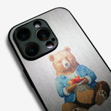 LIKE METAL Bear bite apple -camera full cover ver- glass type- (iPhone case)
