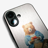 LIKE METAL Bear bite apple -camera full cover ver- glass type- (iPhone case)