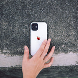 Matte White Apple one point -camera full cover ver- glass type- (iPhone case)