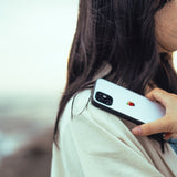 Matte White Apple one point -camera full cover ver- glass type- (iPhone case)