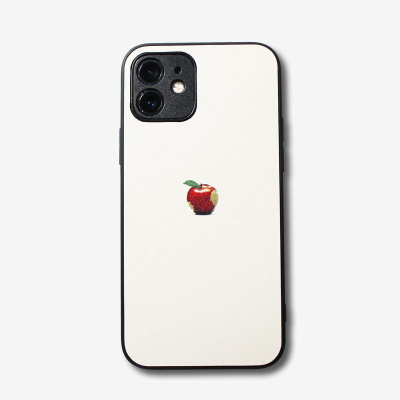 Matte White Apple one point -camera full cover ver- glass type- (iPhone case)