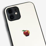 Matte White Apple one point -camera full cover ver- glass type- (iPhone case)