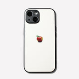 Matte White Apple one point -camera full cover ver- glass type- (iPhone case)