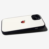 Matte White Apple one point -camera full cover ver- glass type- (iPhone case)