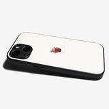 Matte White Apple one point -camera full cover ver- glass type- (iPhone case)