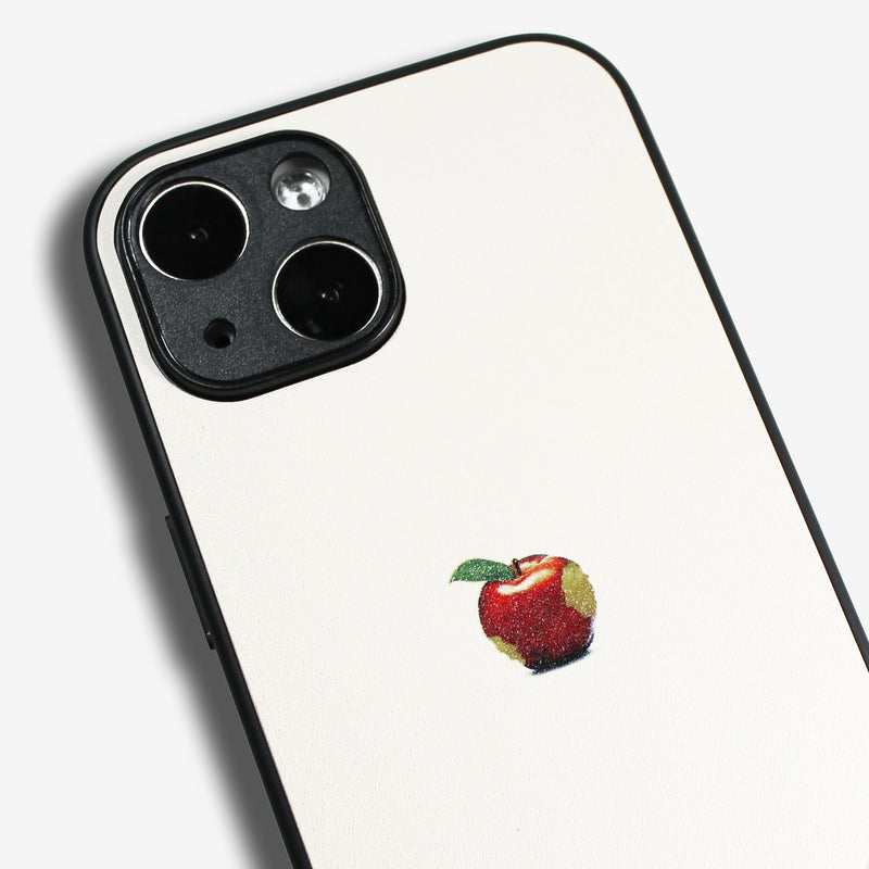 Matte White Apple one point -camera full cover ver- glass type- (iPhone case)