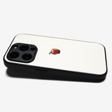 Matte White Apple one point -camera full cover ver- glass type- (iPhone case)