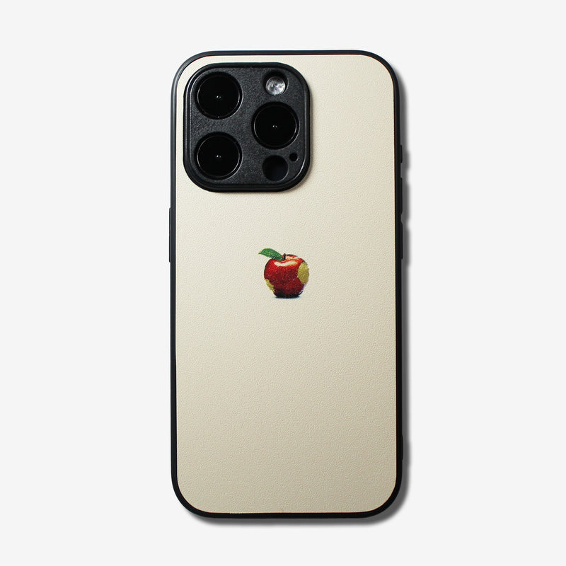 Matte beige Apple one point -camera full cover ver- glass type- (iPhone case)