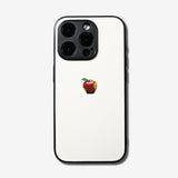 Matte White Apple one point -camera full cover ver- glass type- (iPhone case)