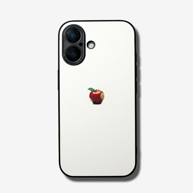 Matte White Apple one point -camera full cover ver- glass type- (iPhone case)