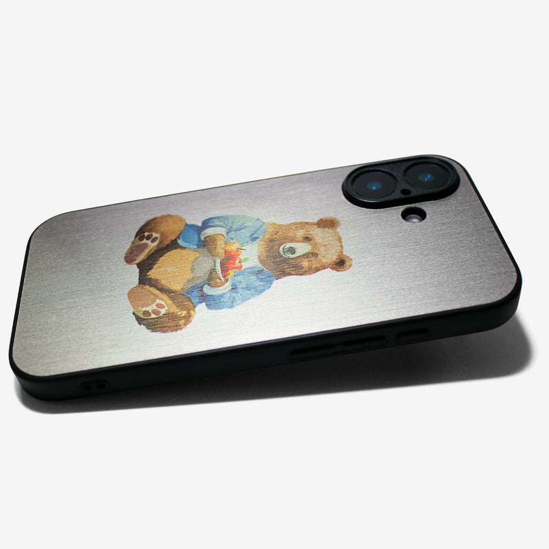 LIKE METAL Bear bite apple -camera full cover ver- glass type- (iPhone case)