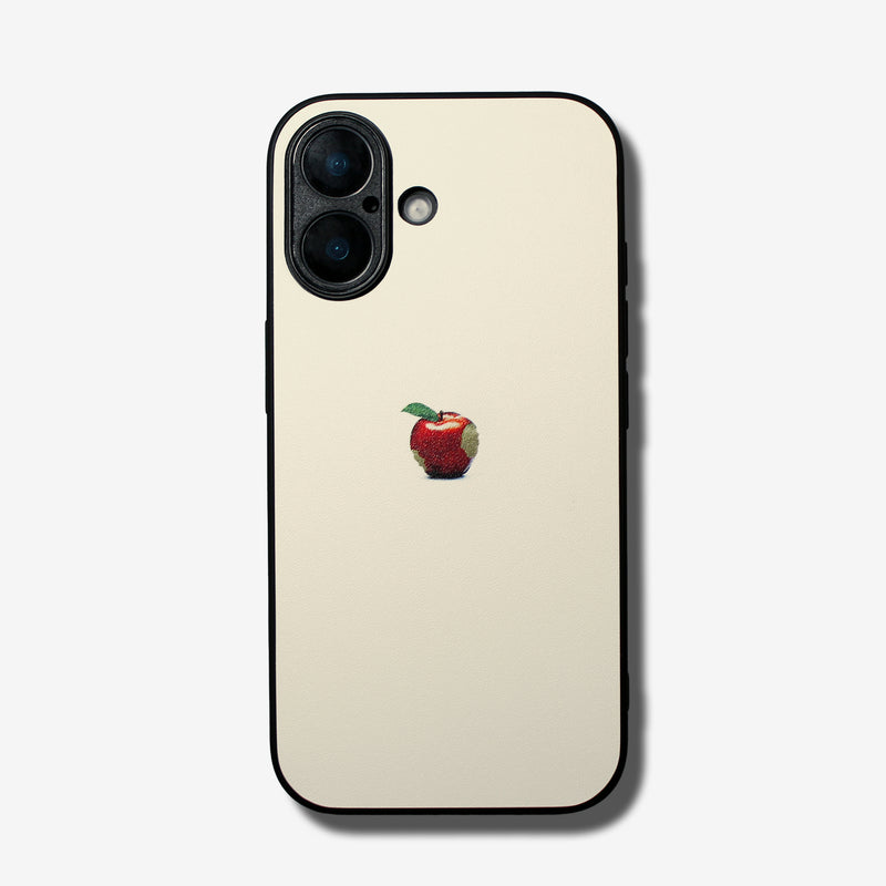 Matte beige Apple one point -camera full cover ver- glass type- (iPhone case)