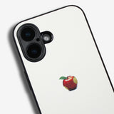 Matte White Apple one point -camera full cover ver- glass type- (iPhone case)