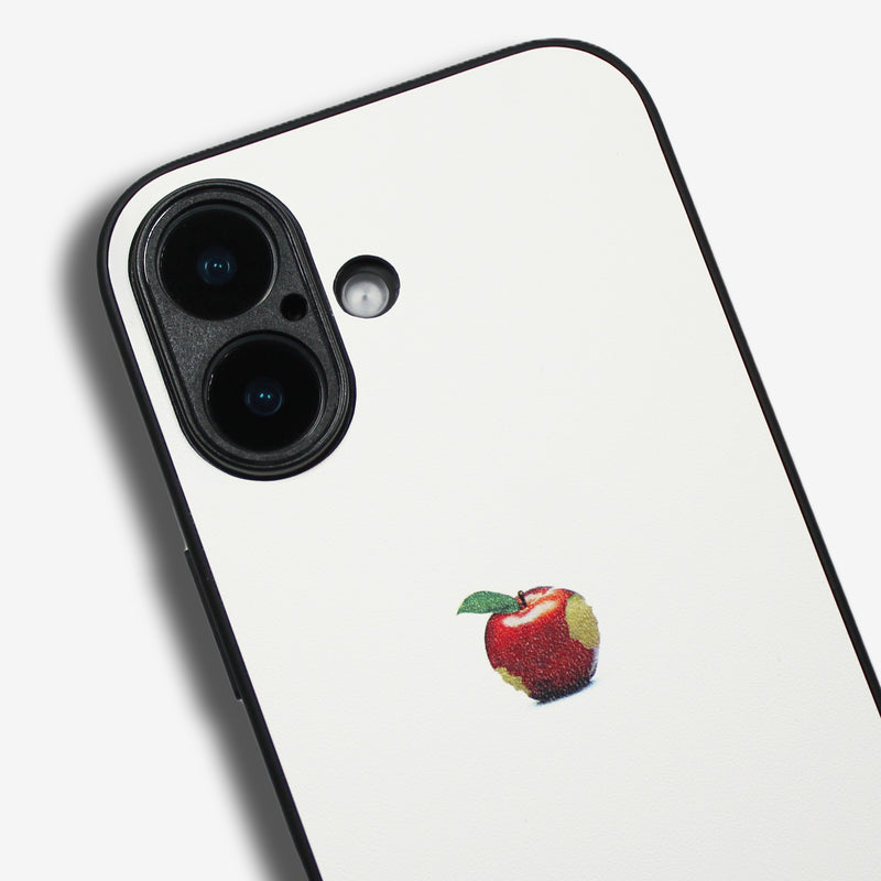 Matte White Apple one point -camera full cover ver- glass type- (iPhone case)