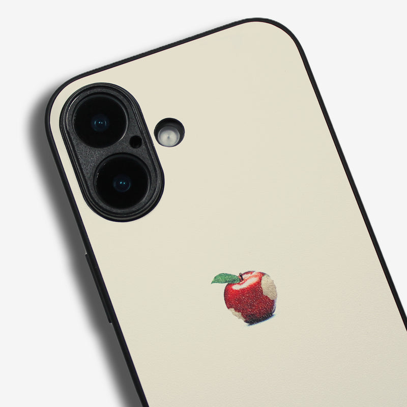 Matte beige Apple one point -camera full cover ver- glass type- (iPhone case)