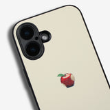 Matte beige Apple one point -camera full cover ver- glass type- (iPhone case)