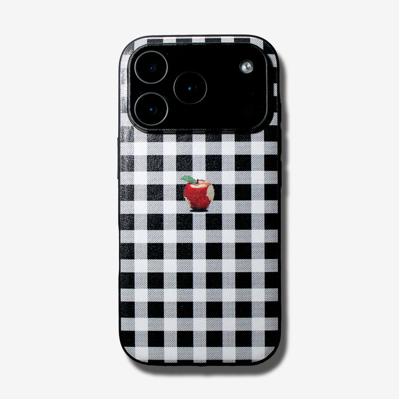 Gingham check Apple one point -basic type- (iPhone case)