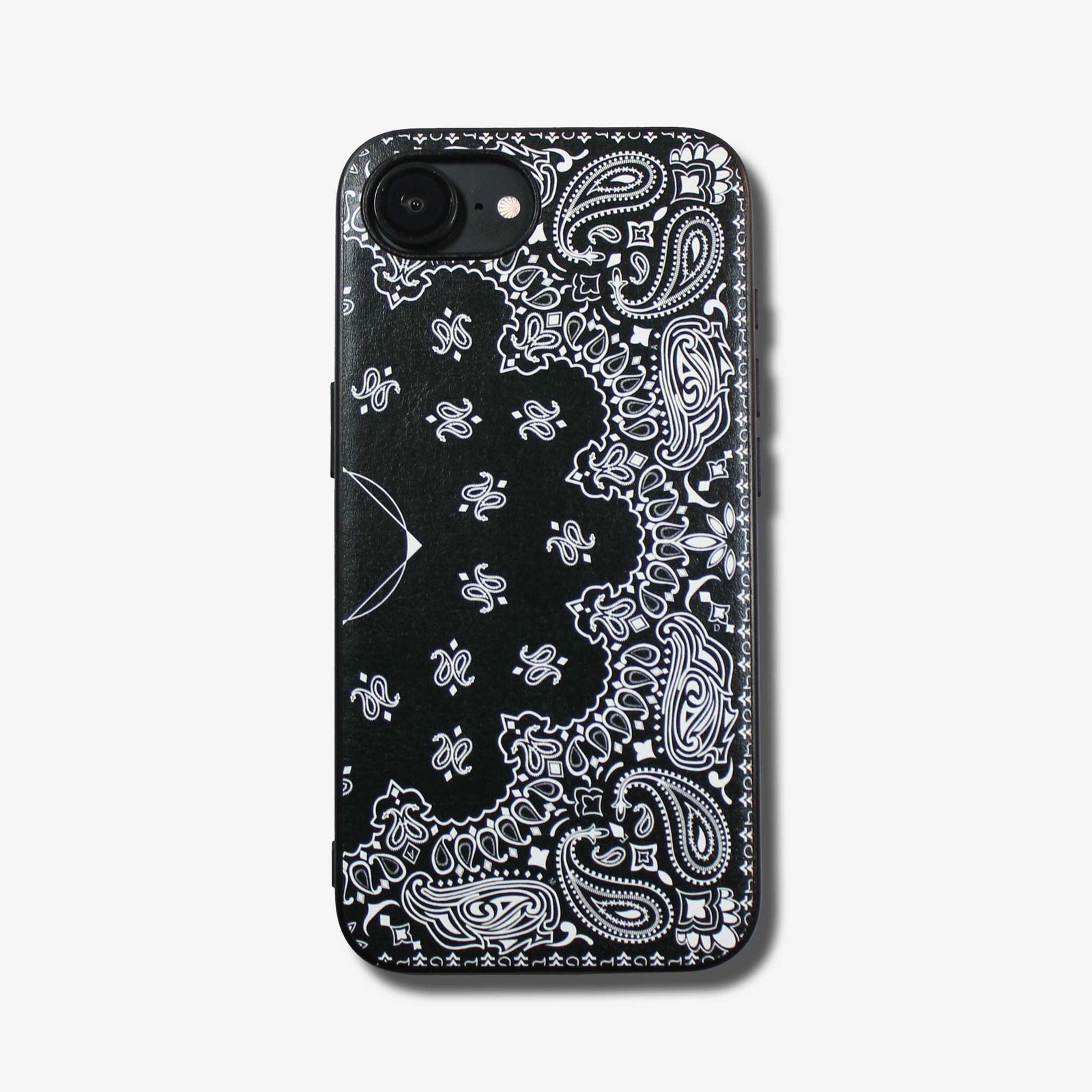 A good all】iPhoneケースレザーカバー ペイズリー×ブラック 12