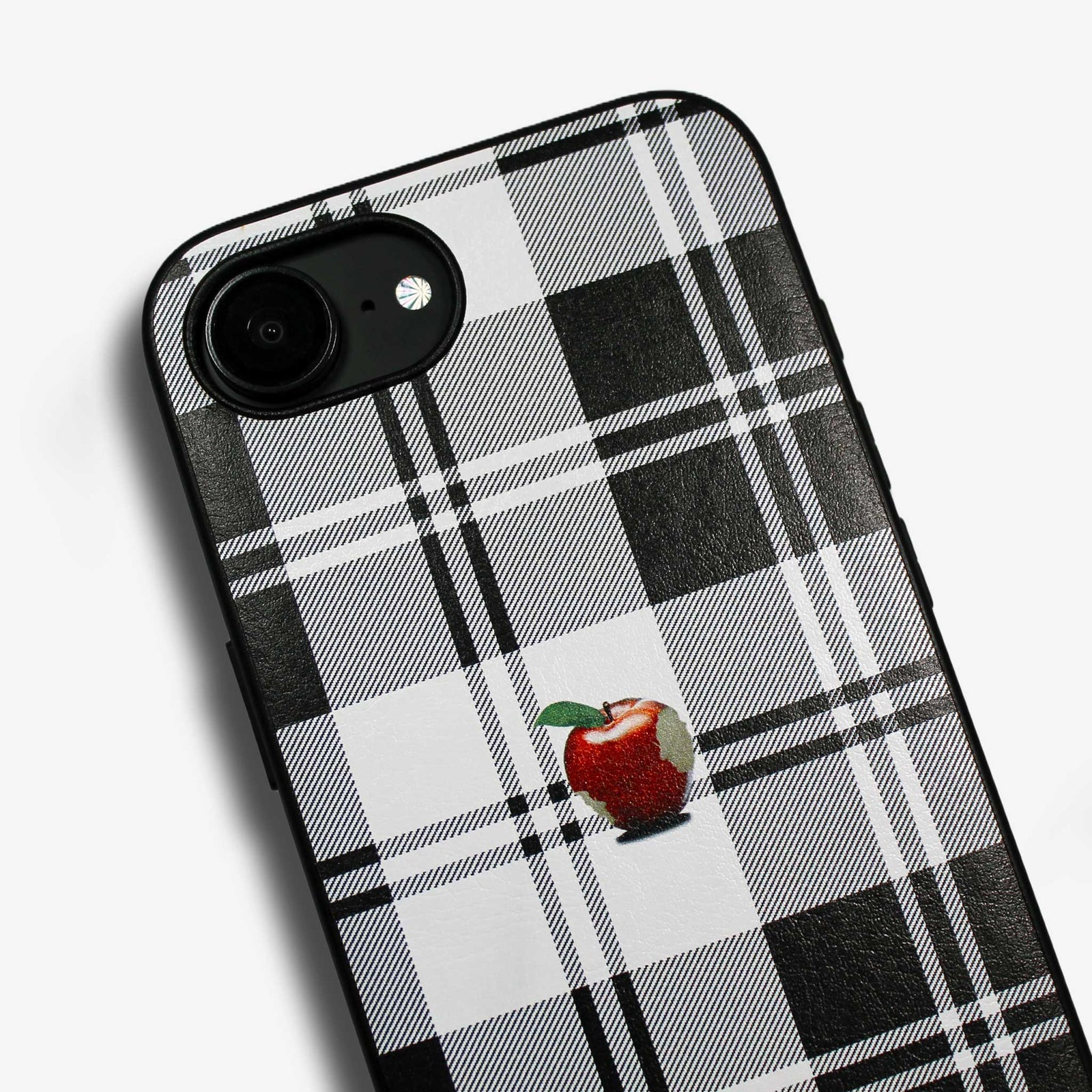 A good all】iPhoneケースレザーカバー 赤リンゴ アップルマーク