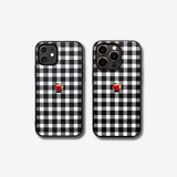 Gingham check Apple one point -basic type- (iPhone case)