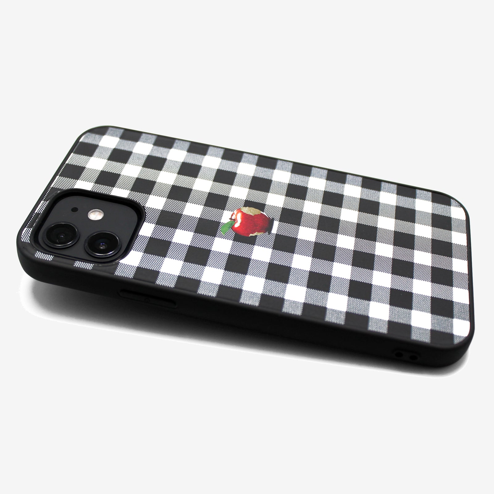 さっちん　りんご A good all】iPhoneケースレザーカバー 赤リンゴ チェック