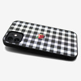 Gingham check Apple one point -basic type- (iPhone case)