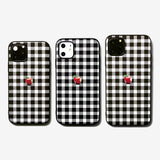 Gingham check Apple one point -basic type- (iPhone case)