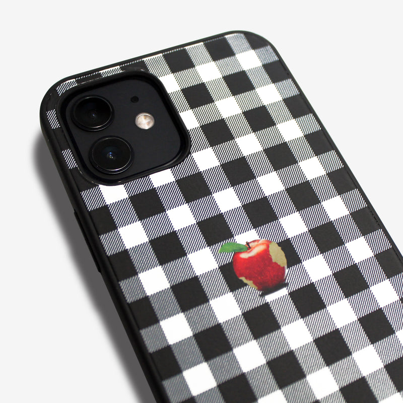 Gingham check Apple one point -basic type- (iPhone case)