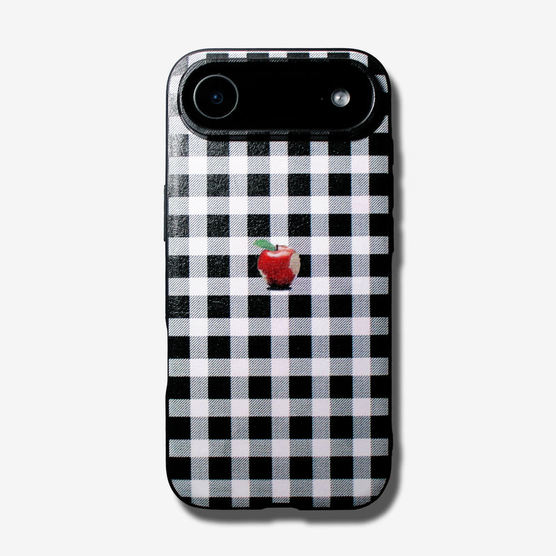 Gingham check Apple one point -basic type- (iPhone case)