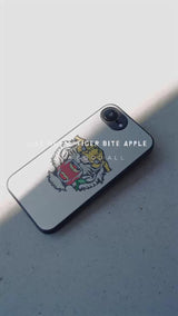 LIKE METAL Tiger bite apple -camera full cover ver- glass type- (iPhone case)
