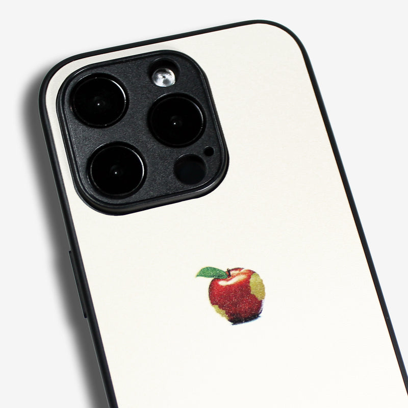 Matte White Apple one point -camera full cover ver- glass type- (iPhone case)